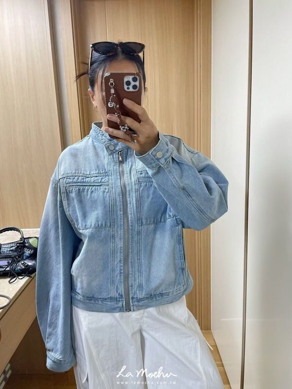 洗色漸層牛仔拉鍊外套